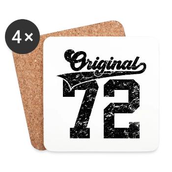 54TH BIRTHDAY 1972 ORIGINAL 72 - Coasters (set of 4) - white - Front