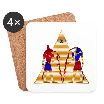 Pyramide antique des dieux égyptiens - Dessous de verre (lot de 4) - blanc - Devant