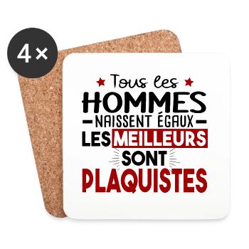 Plaquiste Métier Cadeau Humour - Dessous de verre (lot de 4) - blanc - Devant