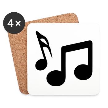 Musical notes sign - Coasters (set of 4) - white - Front