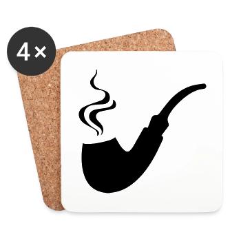 Smoking a pipe - Coasters (set of 4) - white - Front