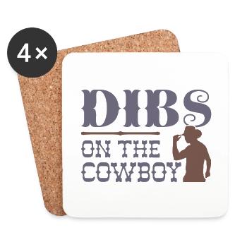 Dibs sur le cowboy - Dessous de verre (lot de 4) - blanc - Devant