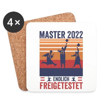 Vintage Master Studium Endlich Freigetestet Shirt - Untersetzer (4er-Set) - Weiß - Vorne