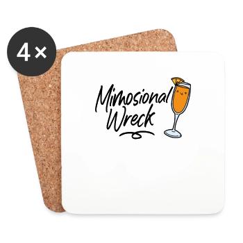 Lustiges Mimosional Wreck Sonntag Brunch Shirt - Untersetzer (4er-Set) - Weiß - Vorne