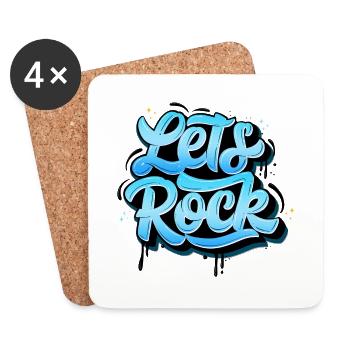 Let's Rock - Untersetzer (4er-Set) - Weiß - Vorne
