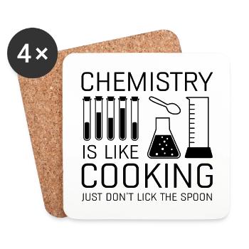 La chimie, c’est comme la cuisine - Dessous de verre (lot de 4) - blanc - Devant