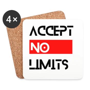accept no limits grenzenlos erfolg motivation - Untersetzer (4er-Set) - Weiß - Vorne