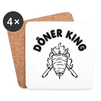 Döner King Döner Kebab Spruch - Untersetzer (4er-Set) - Weiß - Vorne