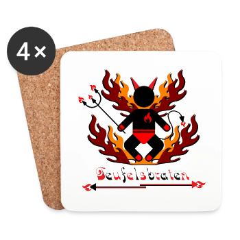 Teufelsbraten - Untersetzer (4er-Set) - Weiß - Vorne