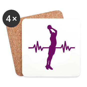 Haertbeat Basketball - États-Unis - Sports d’équipe - Cerceaux - Dessous de verre (lot de 4) - blanc - Devant