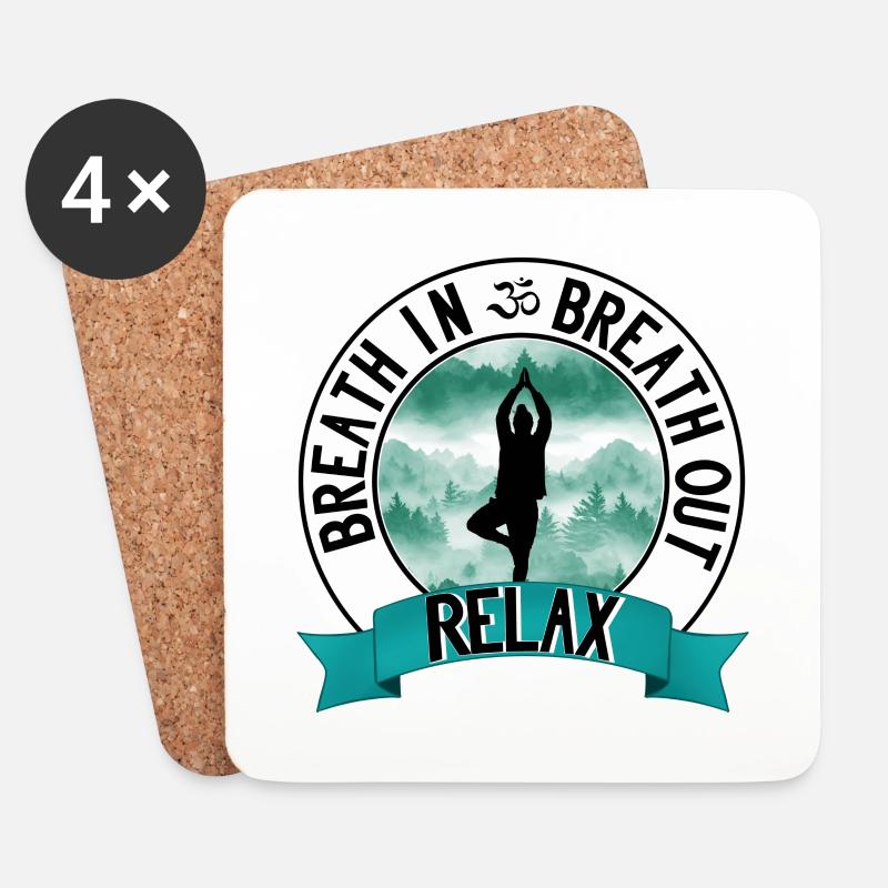 Relax (Herren) - Untersetzer (4er-Set) - Weiß