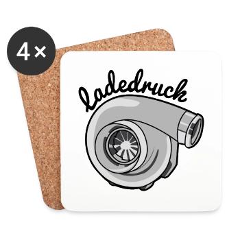 Ladedruck Grau - Untersetzer (4er-Set) - Weiß - Vorne