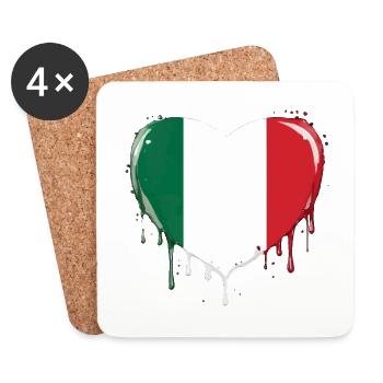 ITALIA ITALIAN FLAG FLAG ITALY - Coasters (set of 4) - white - Front