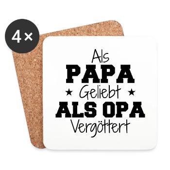 Loved as dad, idolized as grandpa - Coasters (set of 4) - white - Front
