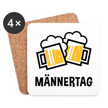 Männertag (Bier Prosit Bayrische Bierkrüge / 2C) - Untersetzer (4er-Set) - Weiß - Vorne