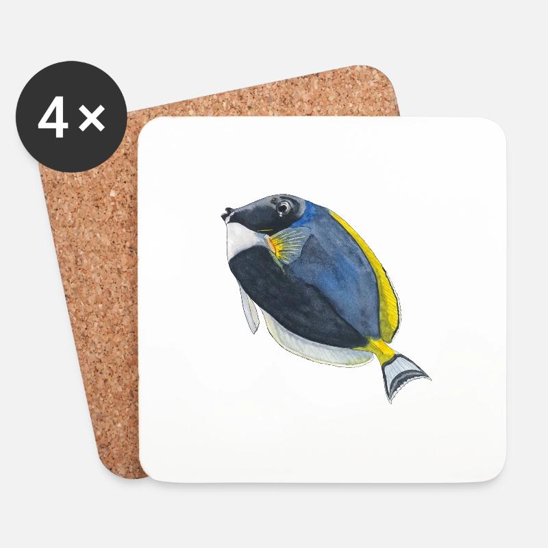 Blauer Doktorfisch Schnorcheln Fisch Aquarium Riff - Untersetzer (4er-Set) - Weiß