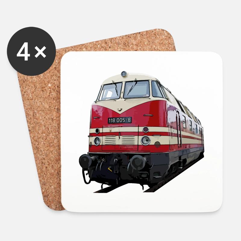 Diesellok BR 118 V 200 - Untersetzer (4er-Set) - Weiß