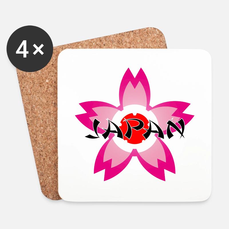 Japan Cherry Blossom - Untersetzer (4er-Set) - Weiß