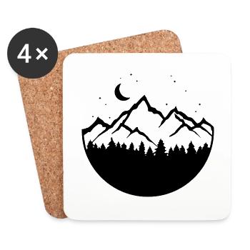 Mountains Symbol Mountaineering Nature - Coasters (set of 4) - white - Front