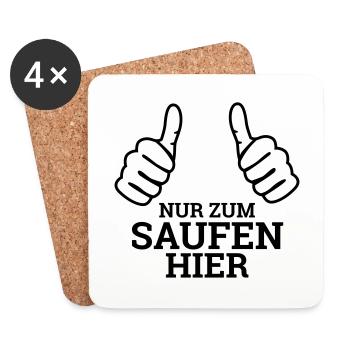 Nur Zum Saufen Hier Symbol - Untersetzer (4er-Set) - Weiß - Vorne