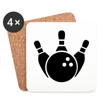 Kegeln Kegel Icon - Untersetzer (4er-Set) - Weiß - Vorne