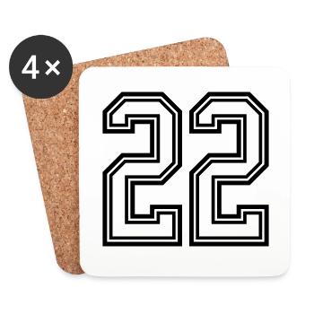 22 number symbol - Coasters (set of 4) - white - Front