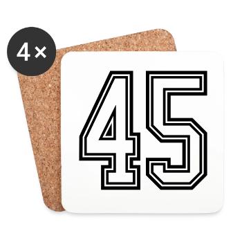 Symbole numérique 45 - Dessous de verre (lot de 4) - blanc - Devant