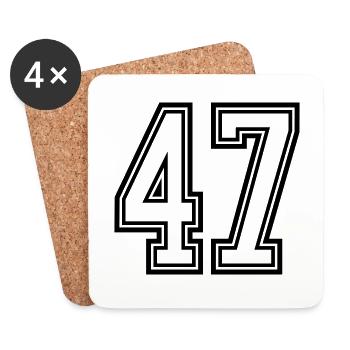 47 Number symbol - Coasters (set of 4) - white - Front