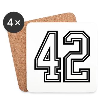 Symbole numérique 42 - Dessous de verre (lot de 4) - blanc - Devant