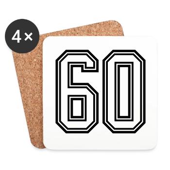 60 number symbol - Coasters (set of 4) - white - Front