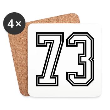 73 Zahl Symbol - Untersetzer (4er-Set) - Weiß - Vorne