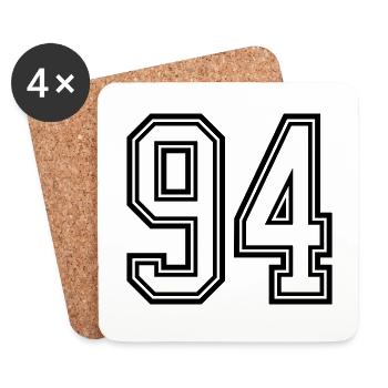 94 Zahl Symbol - Untersetzer (4er-Set) - Weiß - Vorne