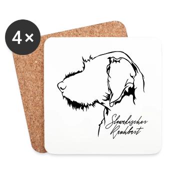 SLOWAKISCHER RAUHBART Profil Hunde Hund Wilsigns - Untersetzer (4er-Set) - Weiß - Vorne