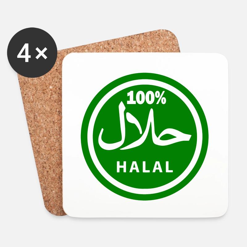 Halal - Untersetzer (4er-Set) - Weiß