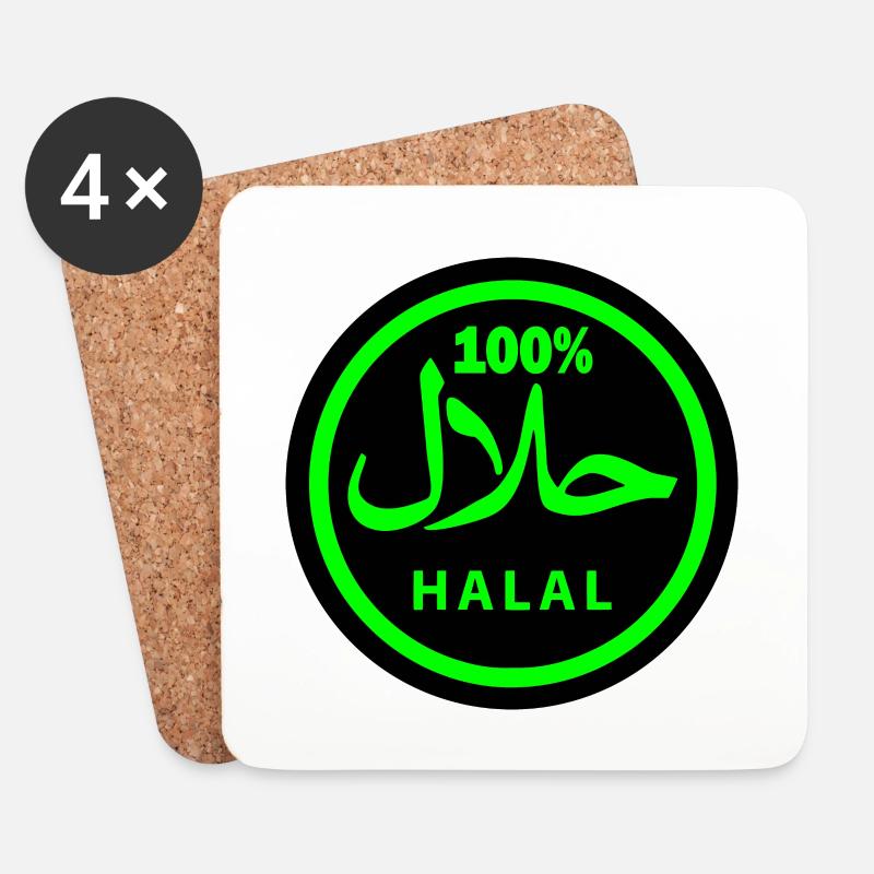 Halal - Untersetzer (4er-Set) - Weiß