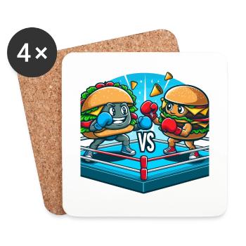 Boxen Hamburger - Untersetzer (4er-Set) - Weiß - Vorne