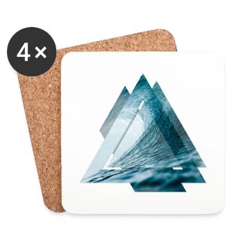 Triangle surfer wave - Coasters (set of 4) - white - Front