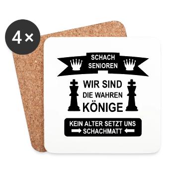 Schach Senioren - Untersetzer (4er-Set) - Weiß - Vorne