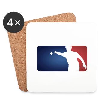Petanque Boule Boccia Petanca Major League Style - Coasters (set of 4) - white - Front