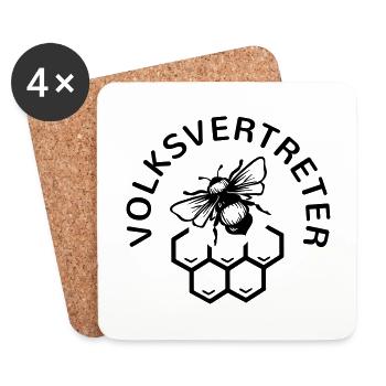 Imker Imkerei Geschenk lustig Biene Bienen Wabe - Untersetzer (4er-Set) - Weiß - Vorne