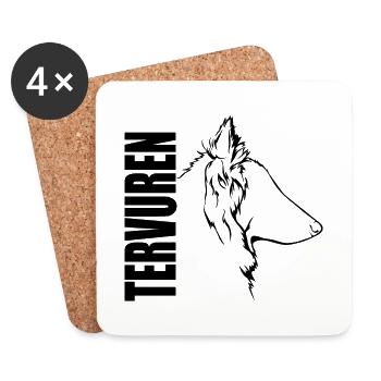 Belgian TERVUREN Profile Dogs Dog Wilsigns - Coasters (set of 4) - white - Front