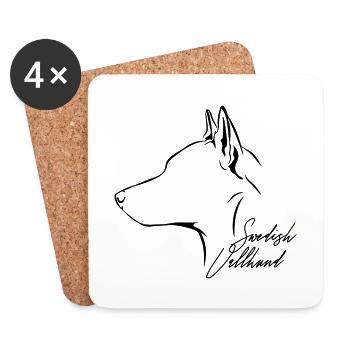 SUÉDOIS VALLHUND Profil Chiens Wilsigns - Dessous de verre (lot de 4) - blanc - Devant