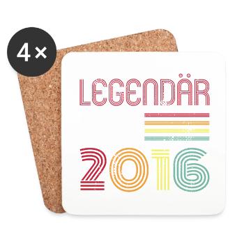 Legendär Seit 2016 Jahr Retro 16er Jahrgang - Untersetzer (4er-Set) - Weiß - Vorne