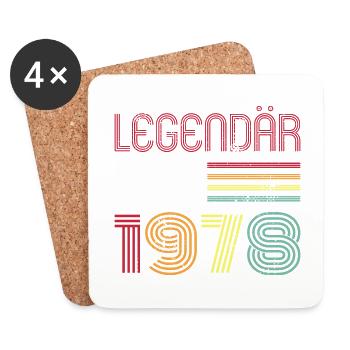 Legendär Seit 1978 Jahr Retro 78er Jahrgang - Untersetzer (4er-Set) - Weiß - Vorne
