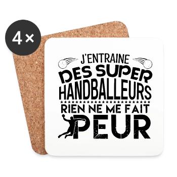 Handball coach Cadeau coach Handball fan handball - Dessous de verre (lot de 4) - blanc - Devant