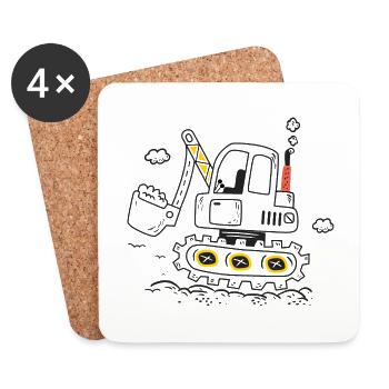 Excavator Humor site - Coasters (set of 4) - white - Front