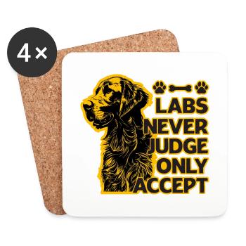 Labs never judge only accept - Untersetzer (4er-Set) - Weiß - Vorne