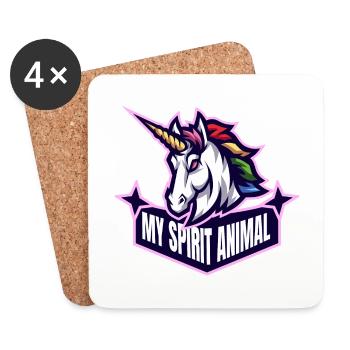 Unicorn is my spirit animal - Coasters (set of 4) - white - Front
