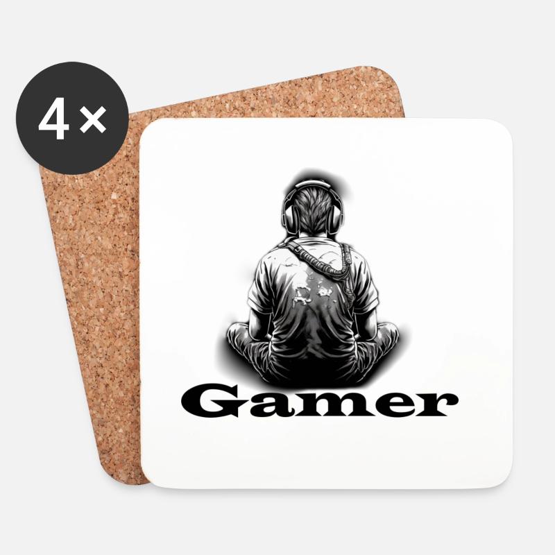 Gamer - Untersetzer (4er-Set) - Weiß