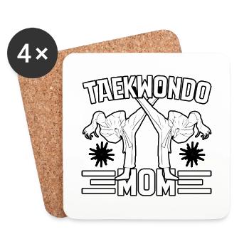 Taekwondo-Mutter - Untersetzer (4er-Set) - Weiß - Vorne